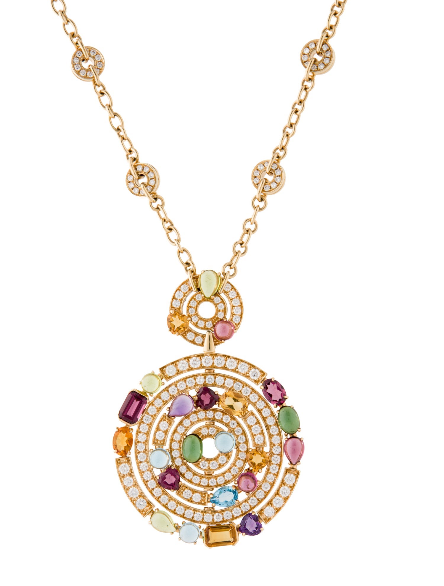 Bvlgari 18K Multistone Diamond Astrale Pendant Necklace