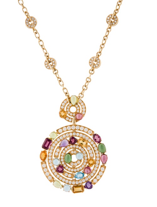 Bvlgari 18K Multistone Diamond Astrale Pendant Necklace