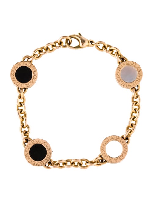 Bvlgari 18K Mother Of Pearl & Onyx Bracelet