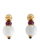 Bvlgari 18K Tourmaline & Ceramic Chandra Drop Earrings
