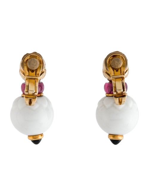 Bvlgari 18K Tourmaline & Ceramic Chandra Drop Earrings