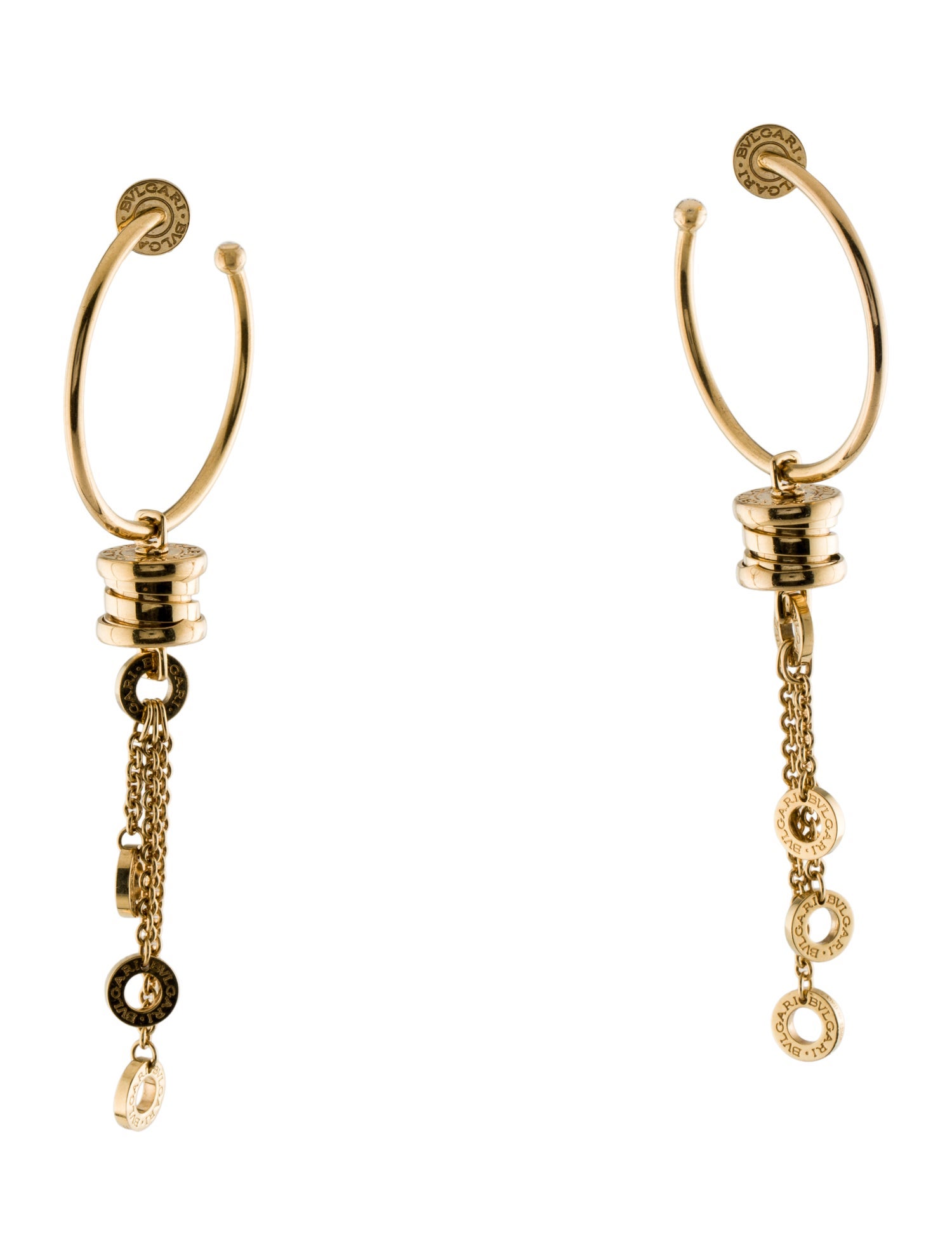 Bvlgari 18K B.zero1 Hoop Drop Earrings