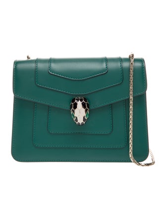 Bvlgari Leather Serpenti Forever Square Shoulder Bag Medium