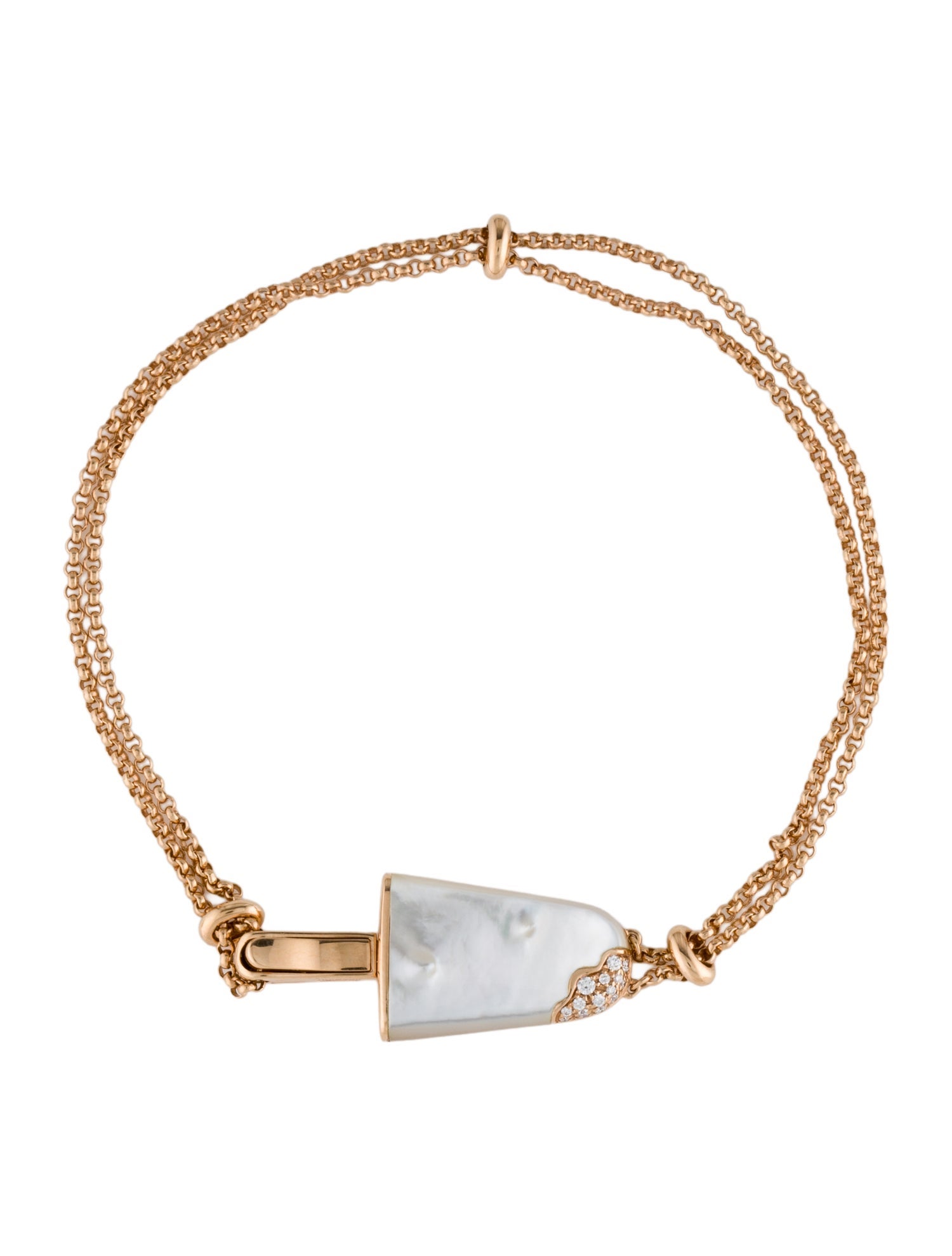 Bvlgari 18K Mother of Pearl & Diamond Gelati Bracelet
