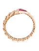 Bvlgari 18K Rubellite & Diamond Serpenti Viper Bangle Bracelet