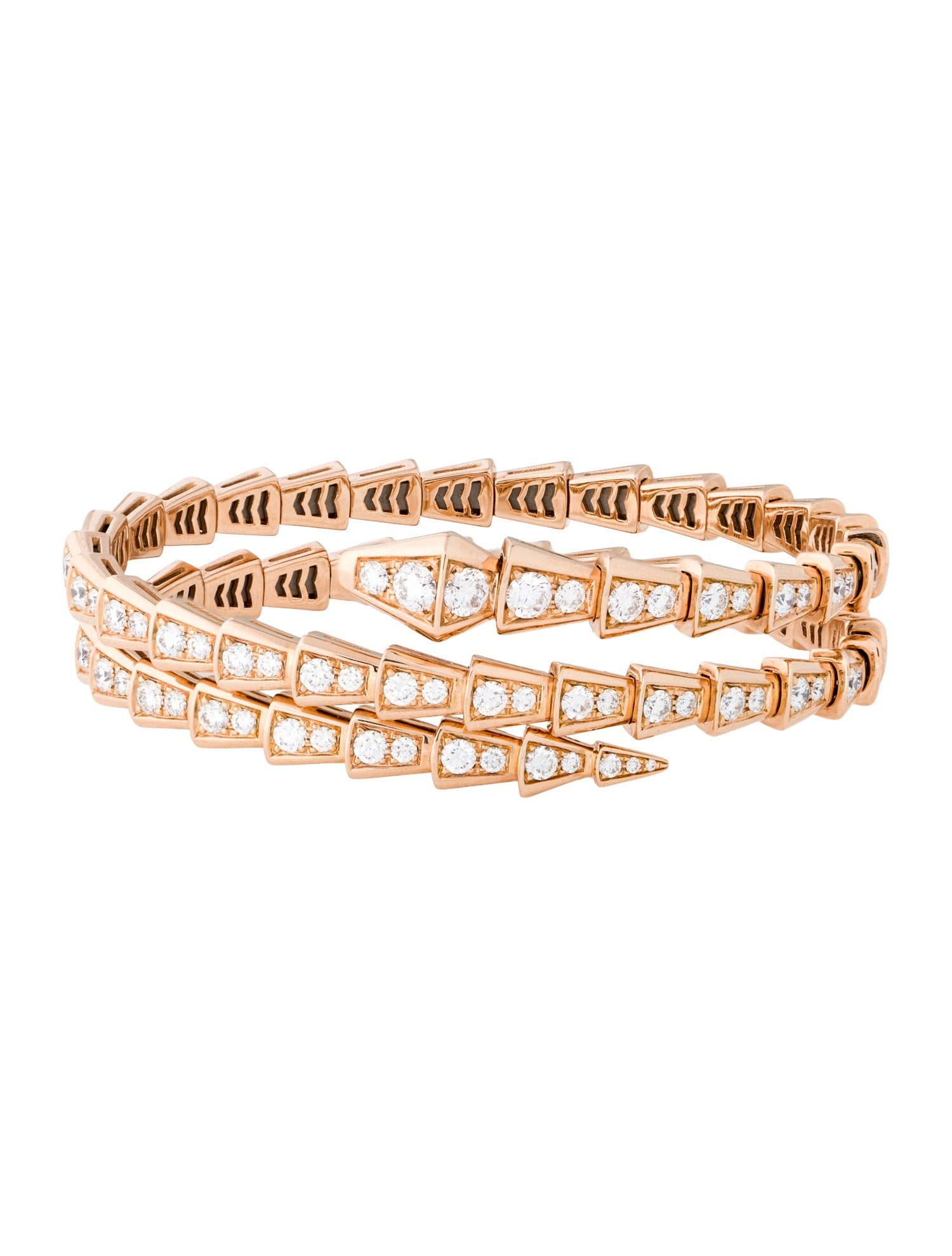 Bvlgari 18K 5.02ctw Diamond Serpenti Viper Bracelet