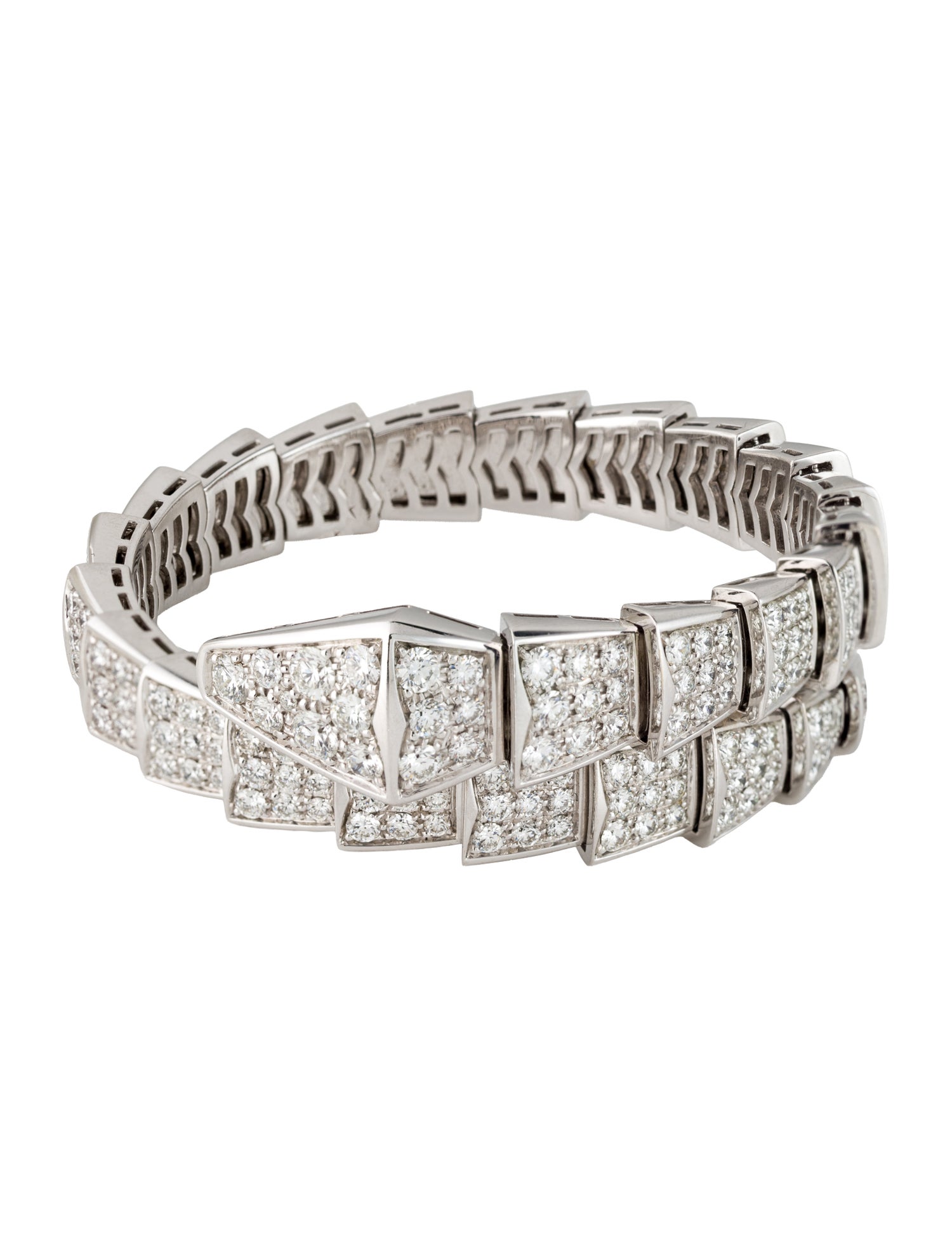 Bvlgari 18K 8.35ctw Diamond Serpenti Viper Bracelet