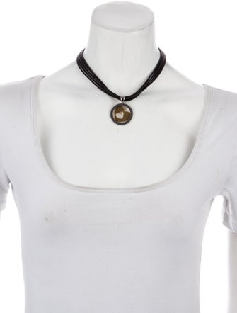 Bvlgari Leather Tondo Heart Pendant Necklace