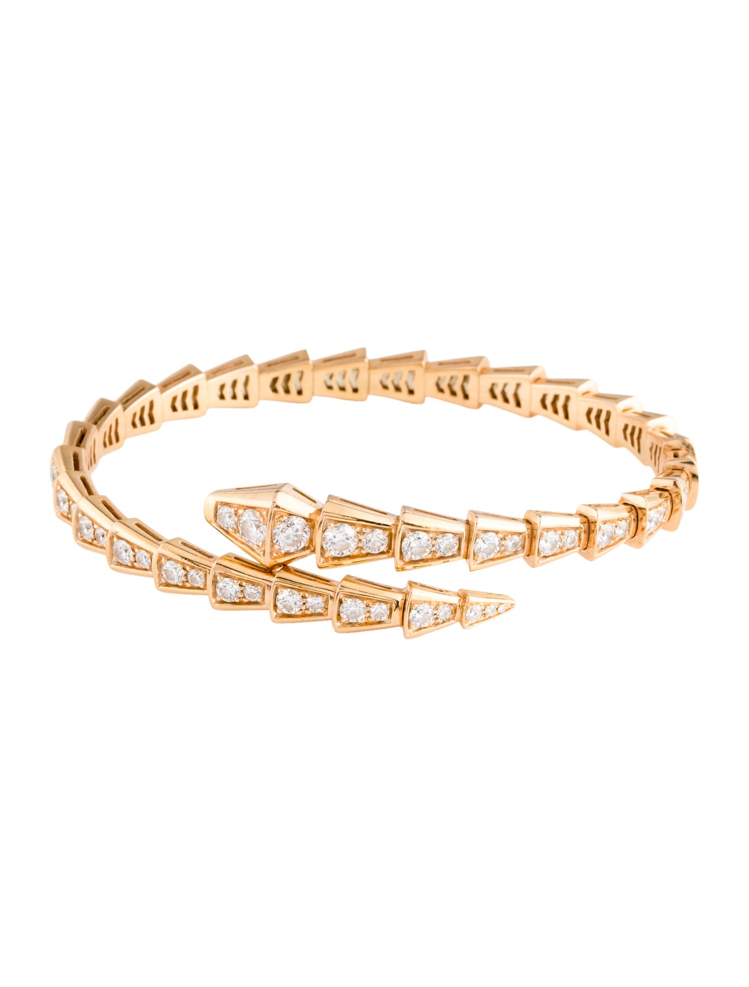 Bvlgari 18K 3.04ctw Diamond Serpenti Viper Bracelet