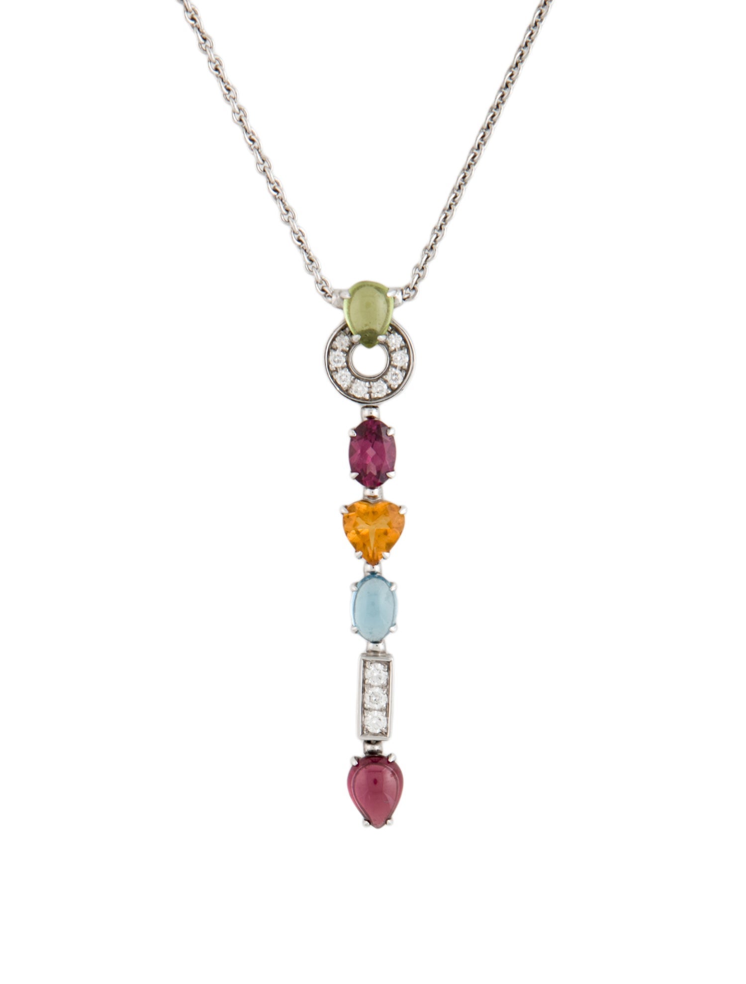Bvlgari 18K Multistone & Diamond Allegra Pendant Necklace