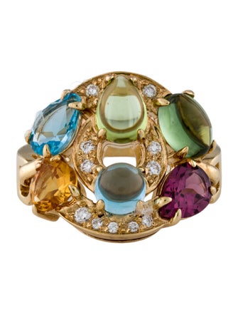 Bvlgari 18K Multi-Stone & Diamond Astrale Ring