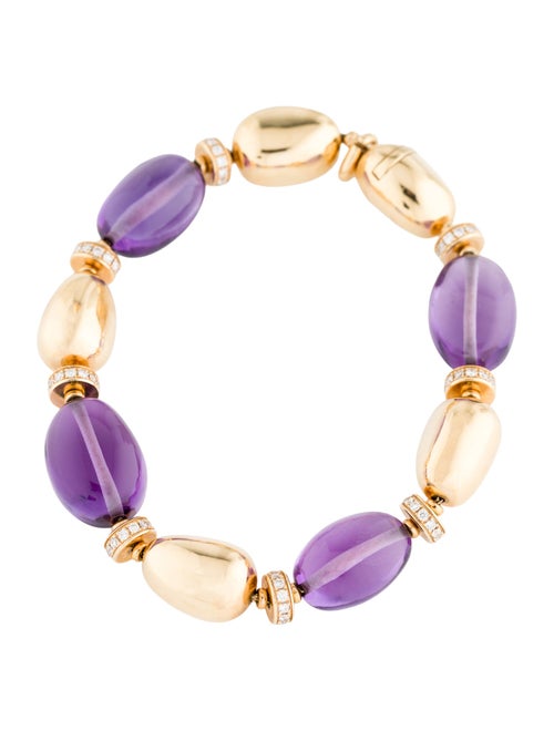Bvlgari 18K Amethyst & Diamond Mediterranean Eden Bracelet