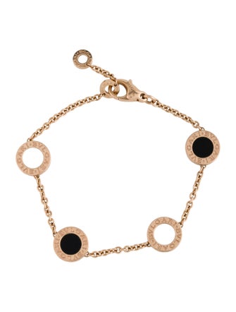 Bvlgari 18K Mother of Pearl & Onyx Bracelet