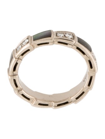 Bvlgari 18K Mother of Pearl & Diamond Serpenti Viper Ring