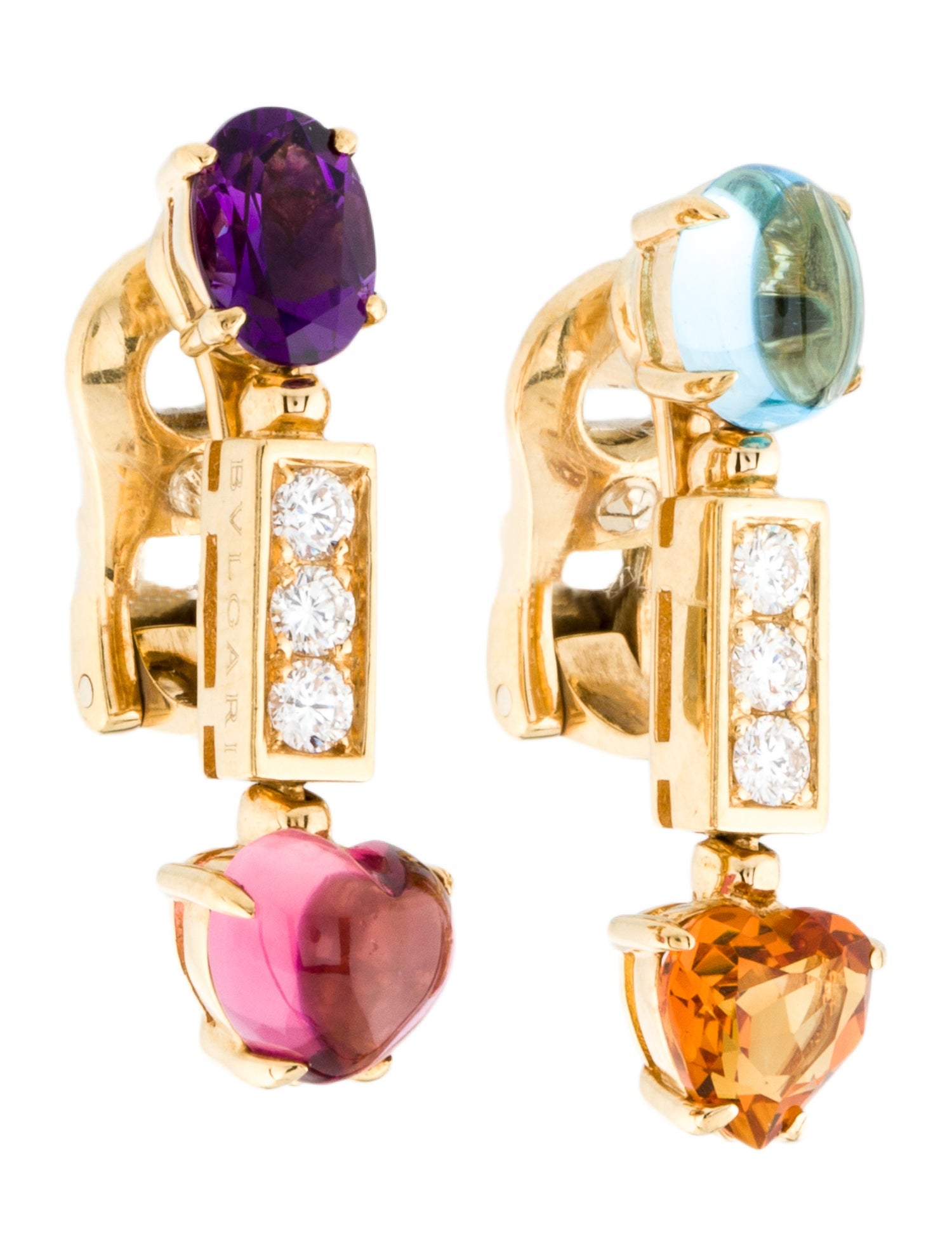 Bvlgari 18K Multistone Allegra Drop Earrings