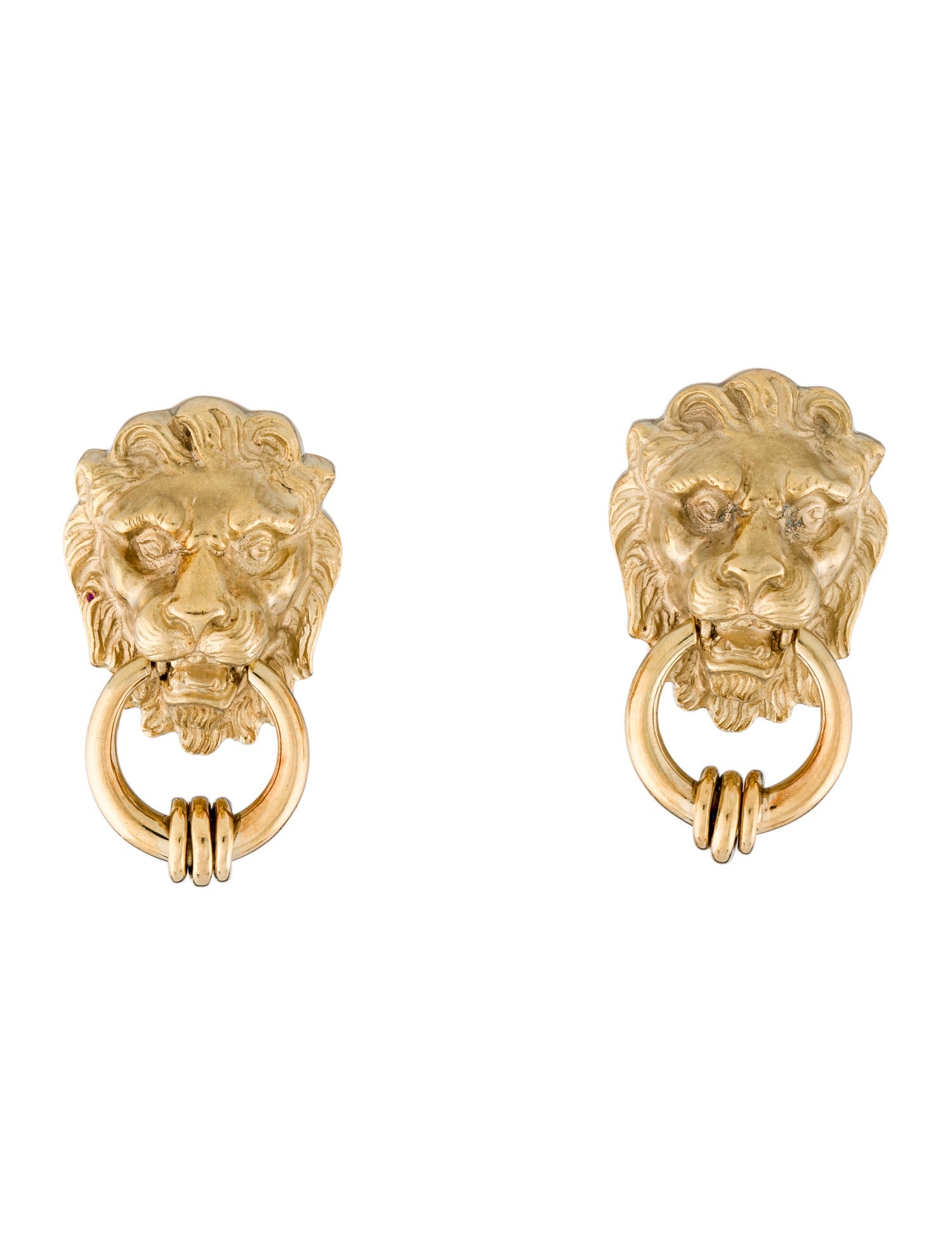 Bvlgari 18K Head Door Knocker Earclips
