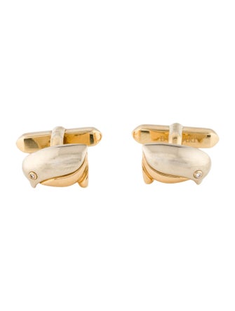 Bvlgari 18K Diamond Penguin Cufflinks