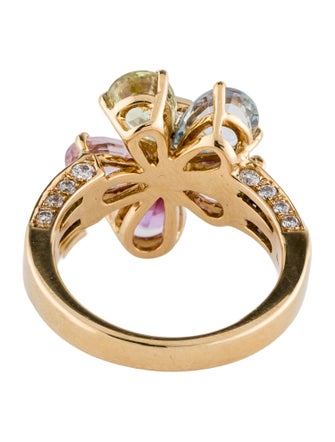 Bvlgari 18K Sapphire & Diamond Flower Cocktail Ring
