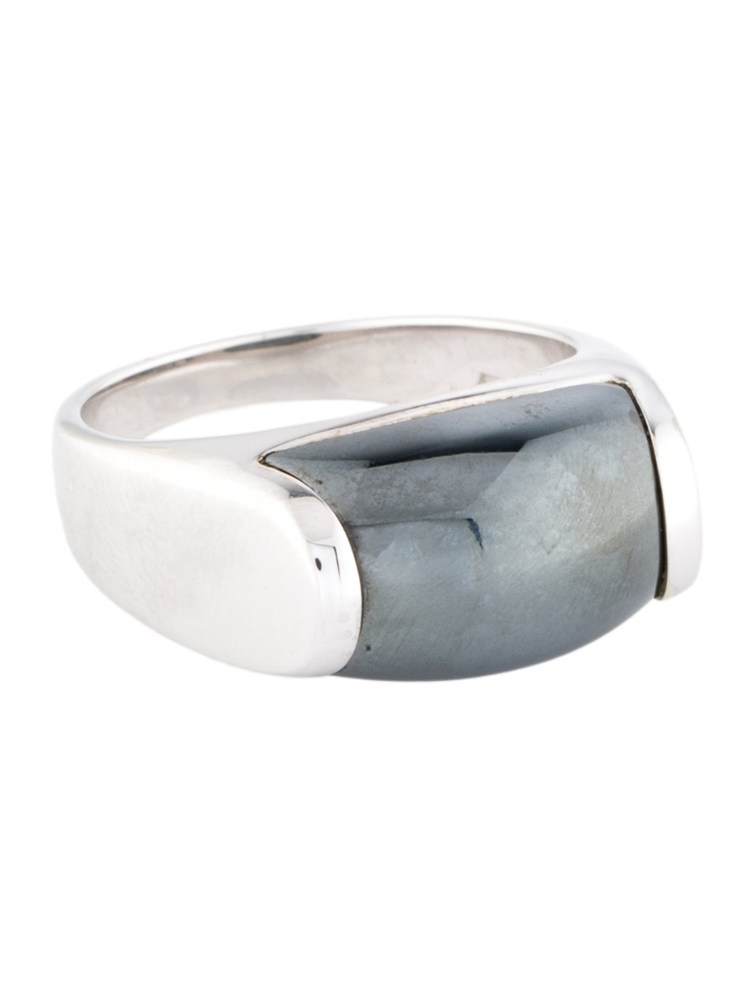 Bvlgari 18K Hematite Tronchetto Ring