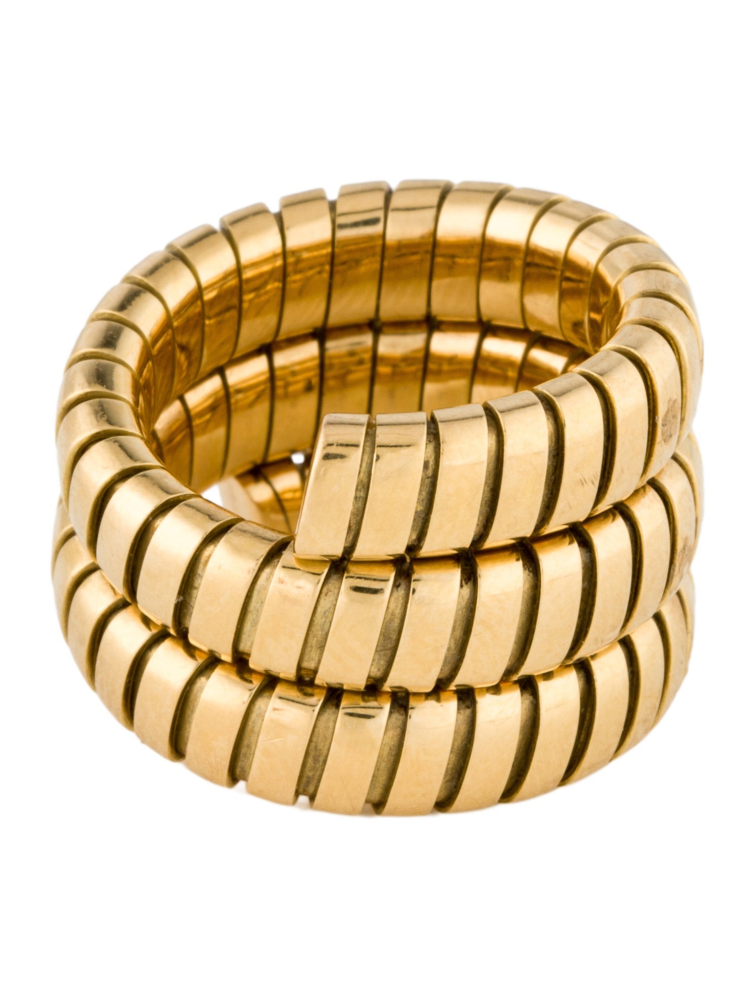 Bvlgari Vintage 18K Yellow Gold Tubogas Ring
