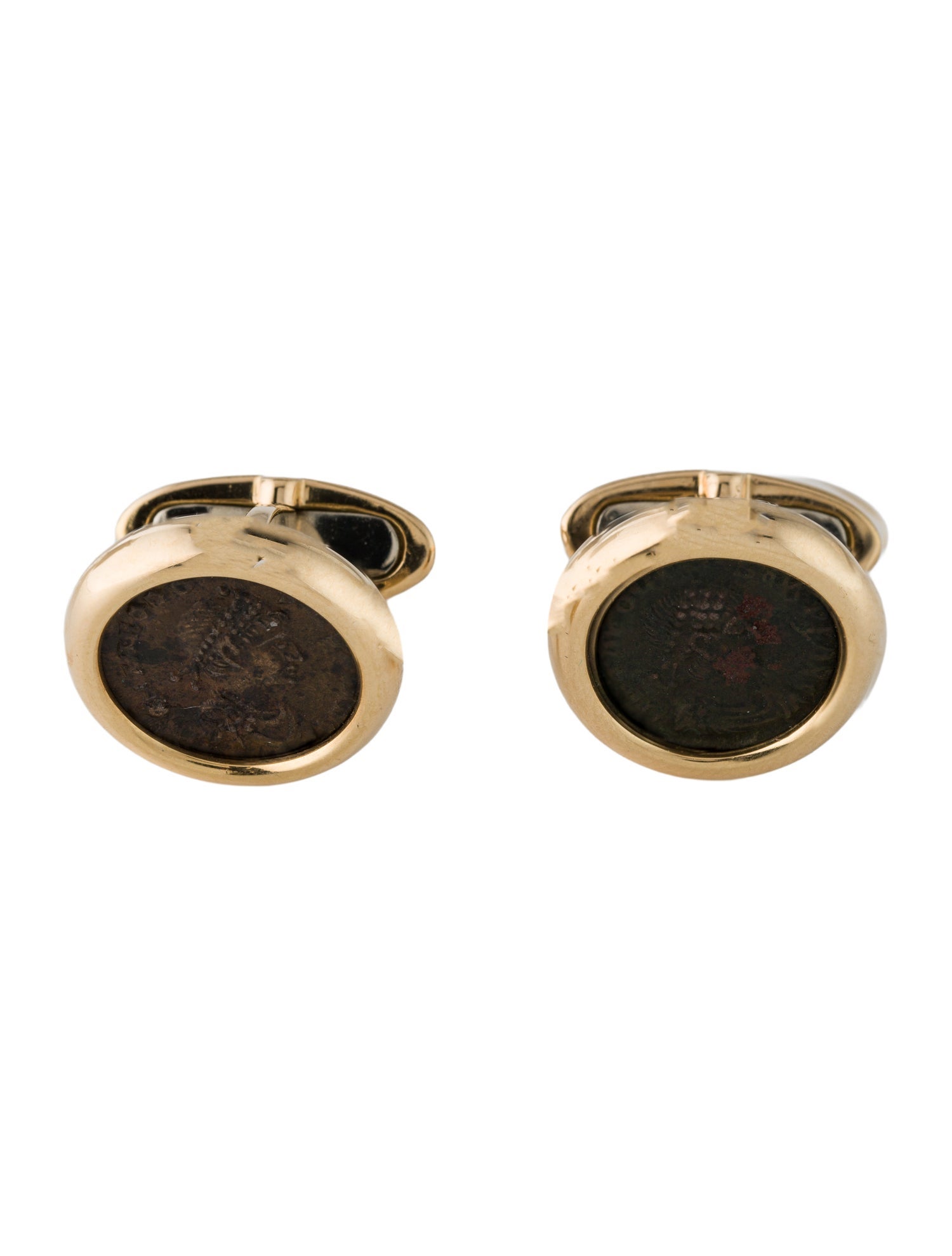 Bvlgari 18K Ancient Coin Theodosius Monete Cufflinks