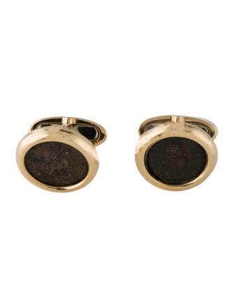 Bvlgari 18K Ancient Coin Theodosius Monete Cufflinks