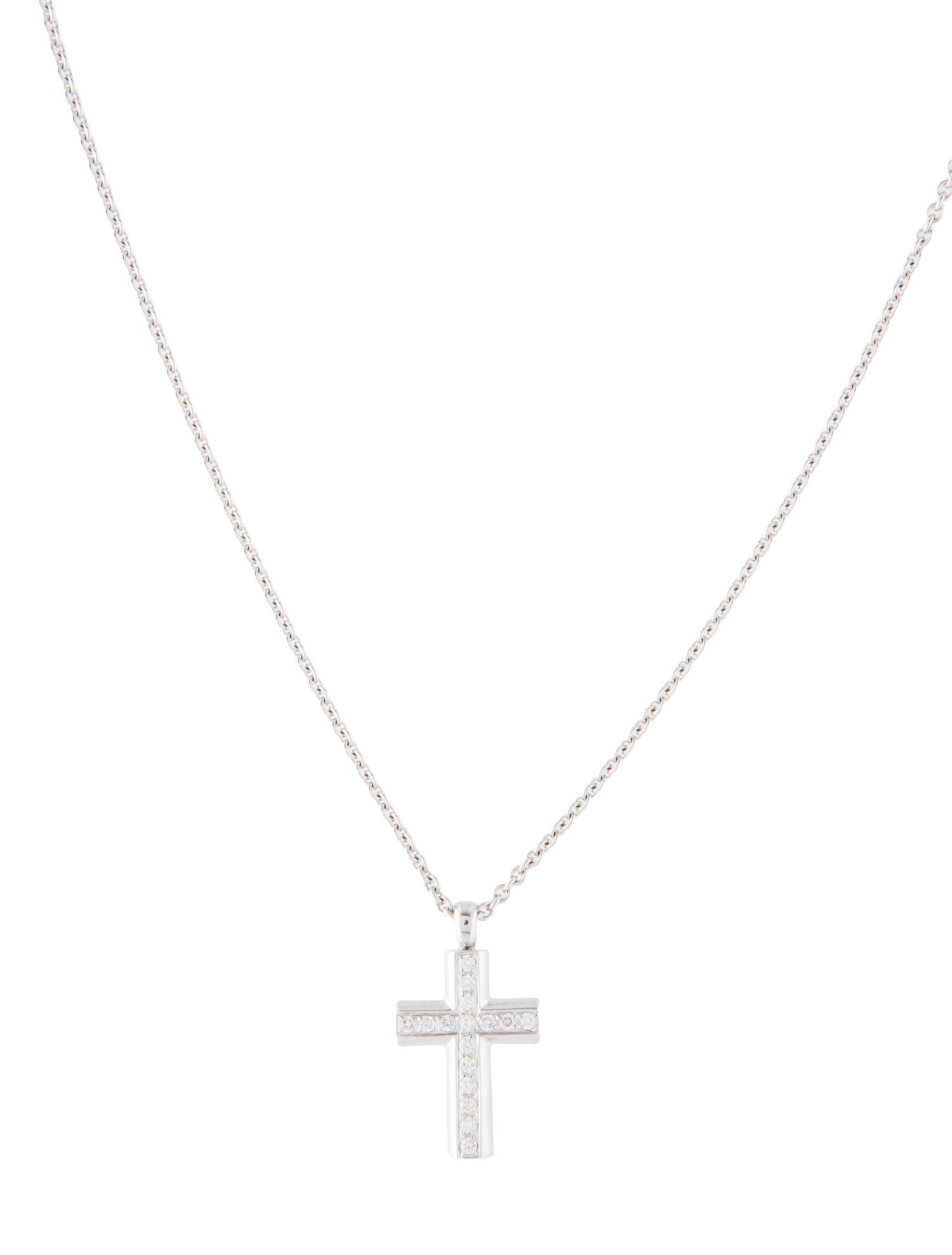 Bvlgari 18K Diamond Cross Pendant Necklace