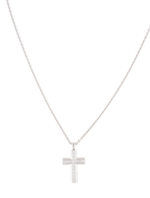 Bvlgari 18K Diamond Cross Pendant Necklace