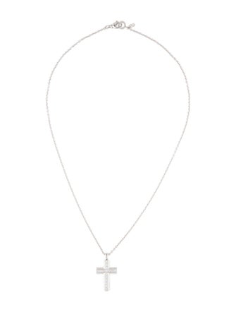 Bvlgari 18K Diamond Cross Pendant Necklace