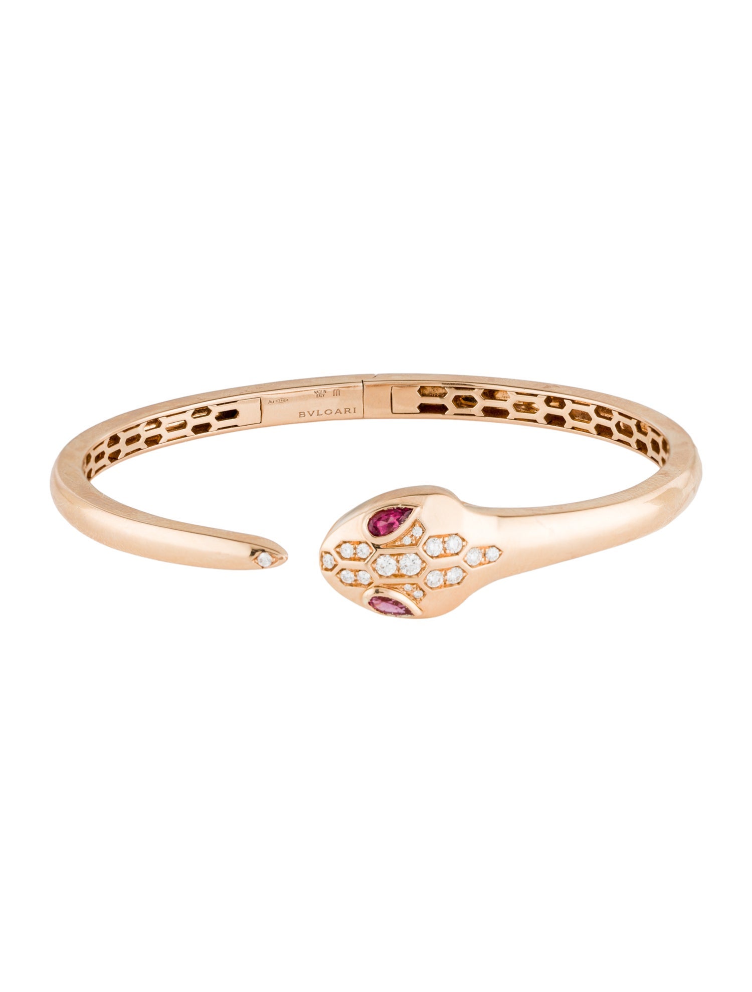 Bvlgari 18K Tourmaline & Diamond Seduttori Serpenti Cuff Bracelet