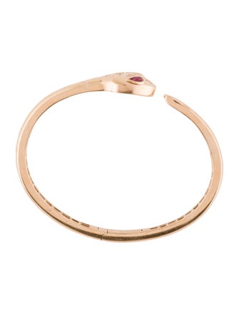 Bvlgari 18K Tourmaline & Diamond Seduttori Serpenti Cuff Bracelet