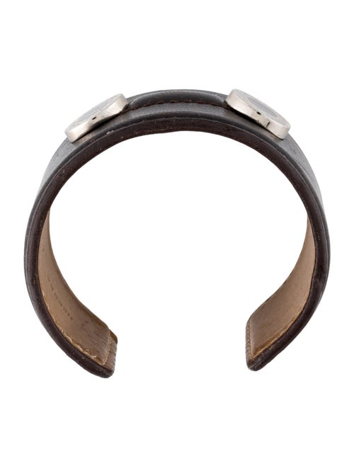 Bvlgari Leather & Enamel Wide Cuff