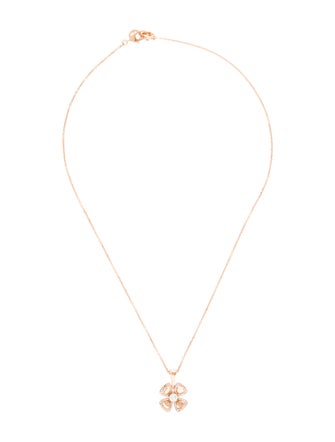 Bvlgari 18K Fiorever Diamond Pendant Necklace