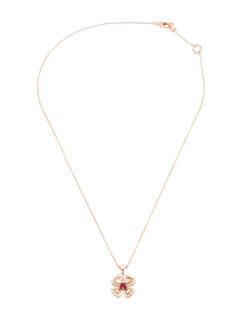 Bvlgari 18K Ruby & Diamond Fiorever Necklace