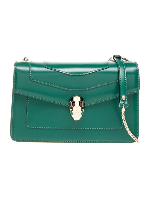 Bvlgari Leather Serpenti Forever Flap Shoulder Bag