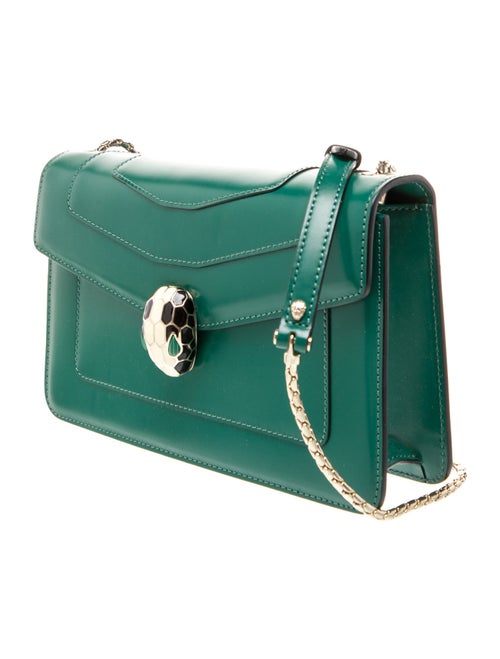 Bvlgari Leather Serpenti Forever Flap Shoulder Bag