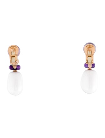 Bvlgari 18K Amethyst, Diamond & Porcelain Mediterranean Eden Sassi Earrings