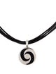 Bvlgari Onyx & Leather Optical Spinning Pendant Necklace
