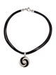 Bvlgari Onyx & Leather Optical Spinning Pendant Necklace