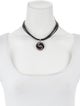 Bvlgari Onyx & Leather Optical Spinning Pendant Necklace