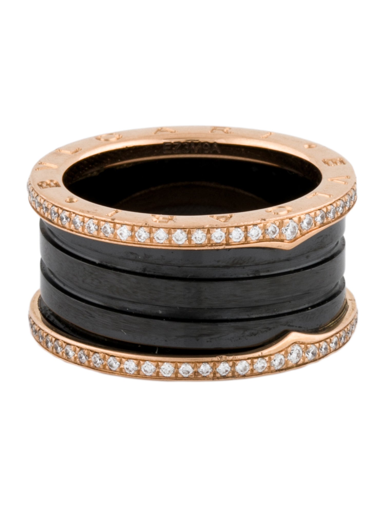 Bvlgari 18K Ceramic & Diamond B.zero1 Ring