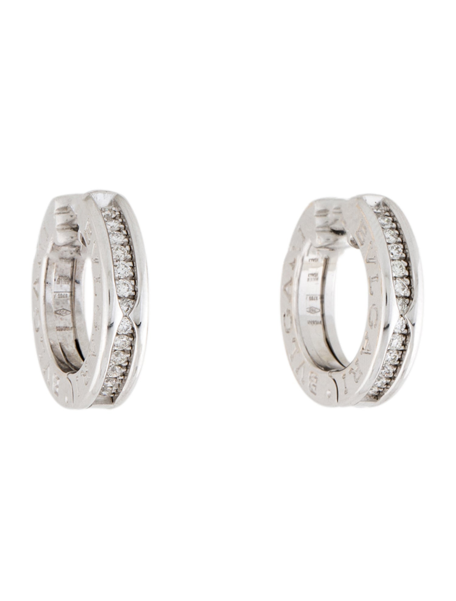 Bvlgari 18K Diamond B.zero1 Hoop Earrings