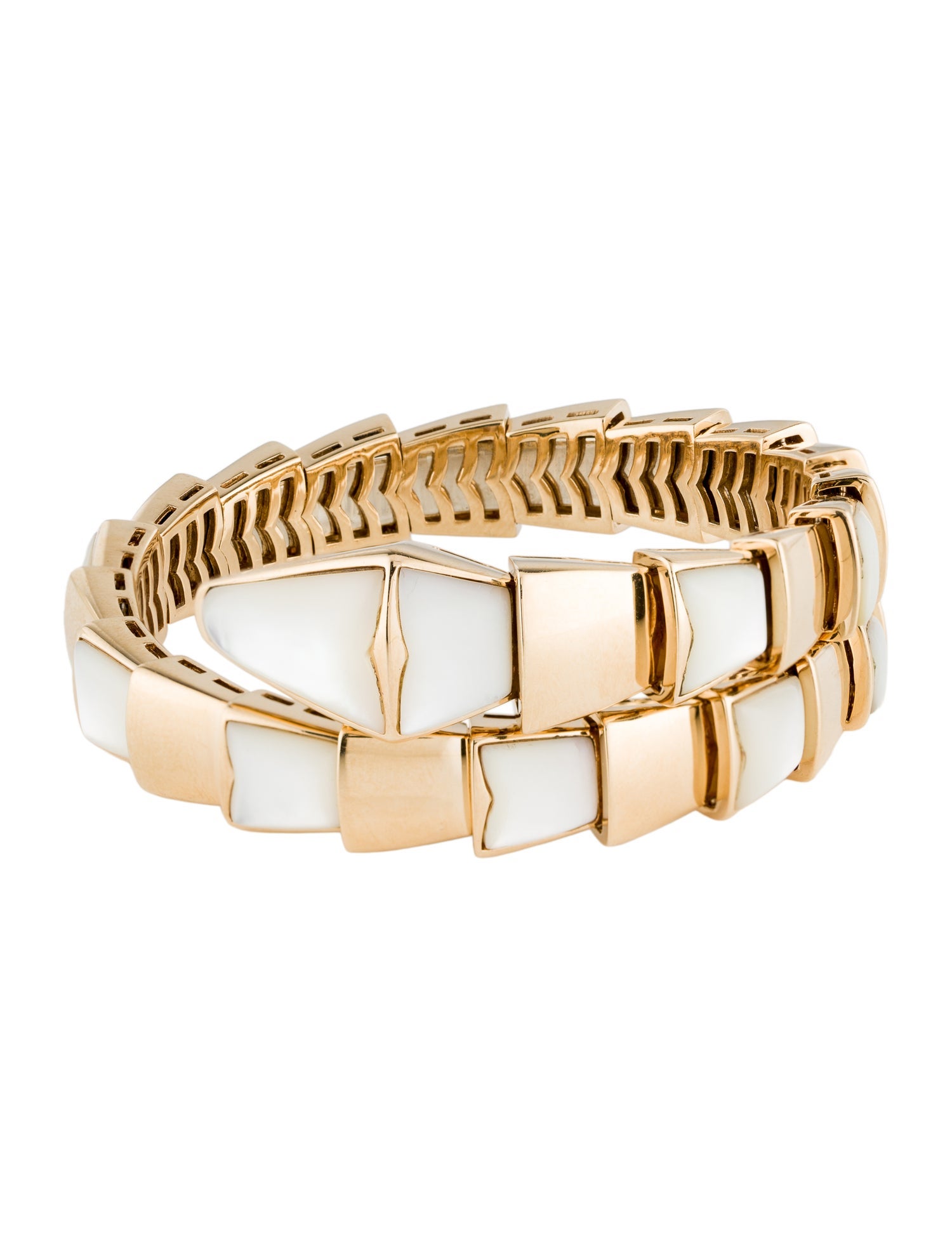Bvlgari 18K Mother of Pearl Serpenti Bracelet