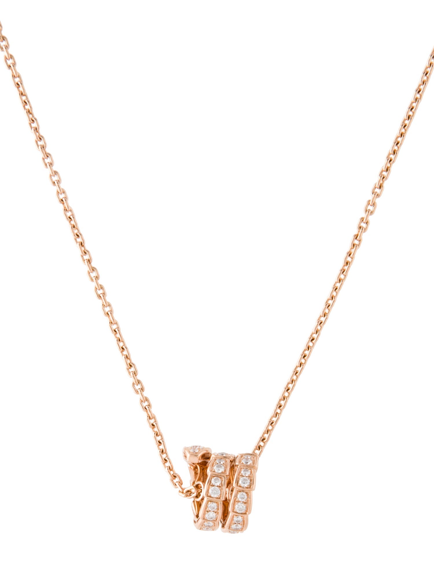 Bvlgari 18K Diamond Serpenti Viper Pendant Necklace