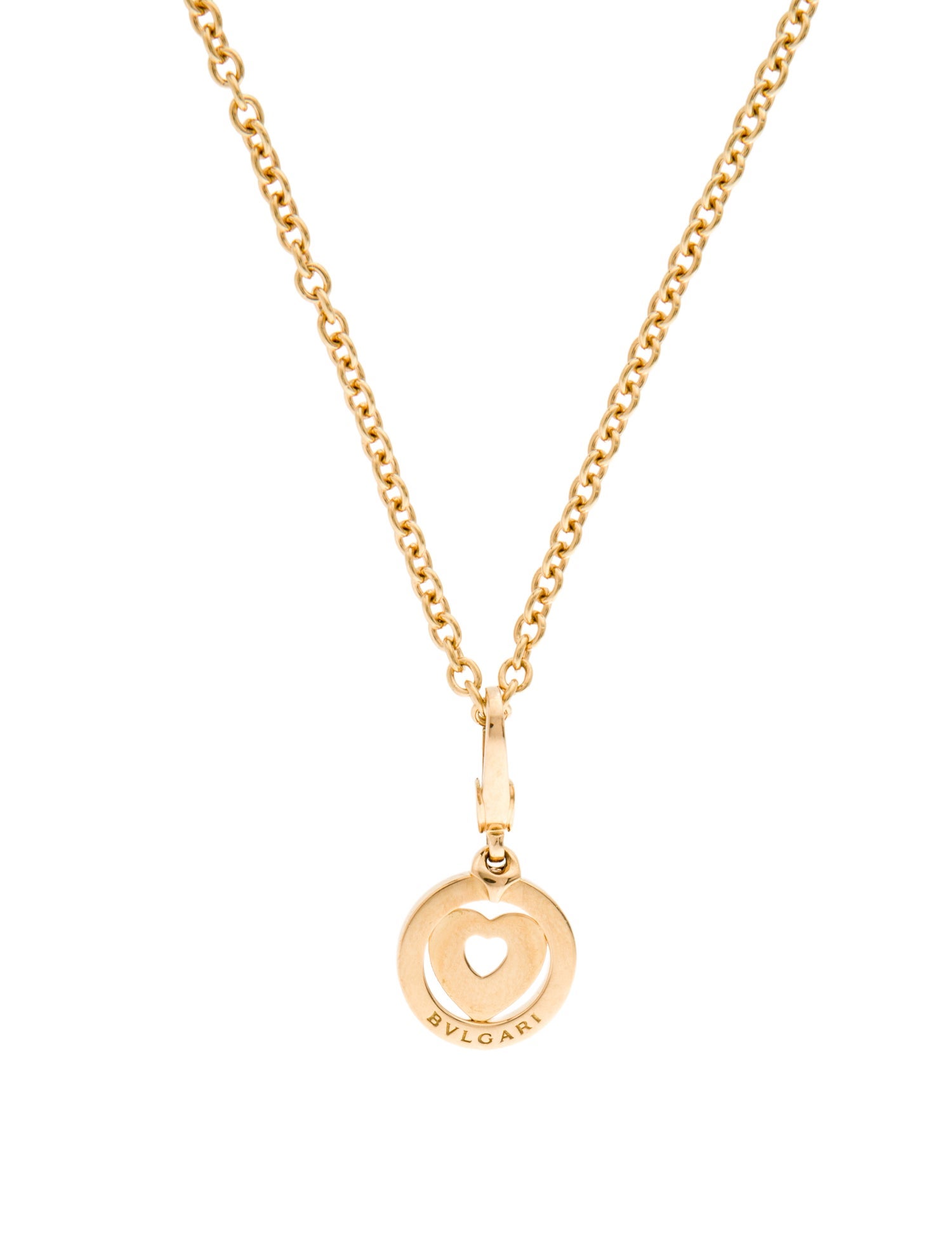 Bvlgari 18K Heart Tondo Pendant Necklace