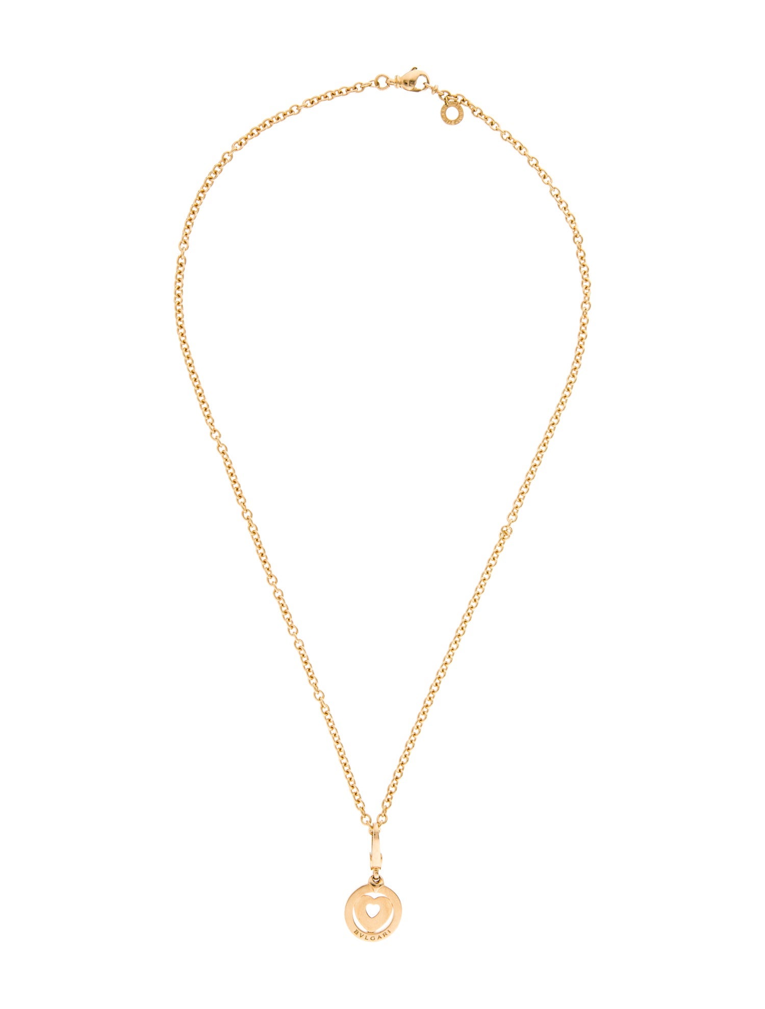Bvlgari 18K Heart Tondo Pendant Necklace