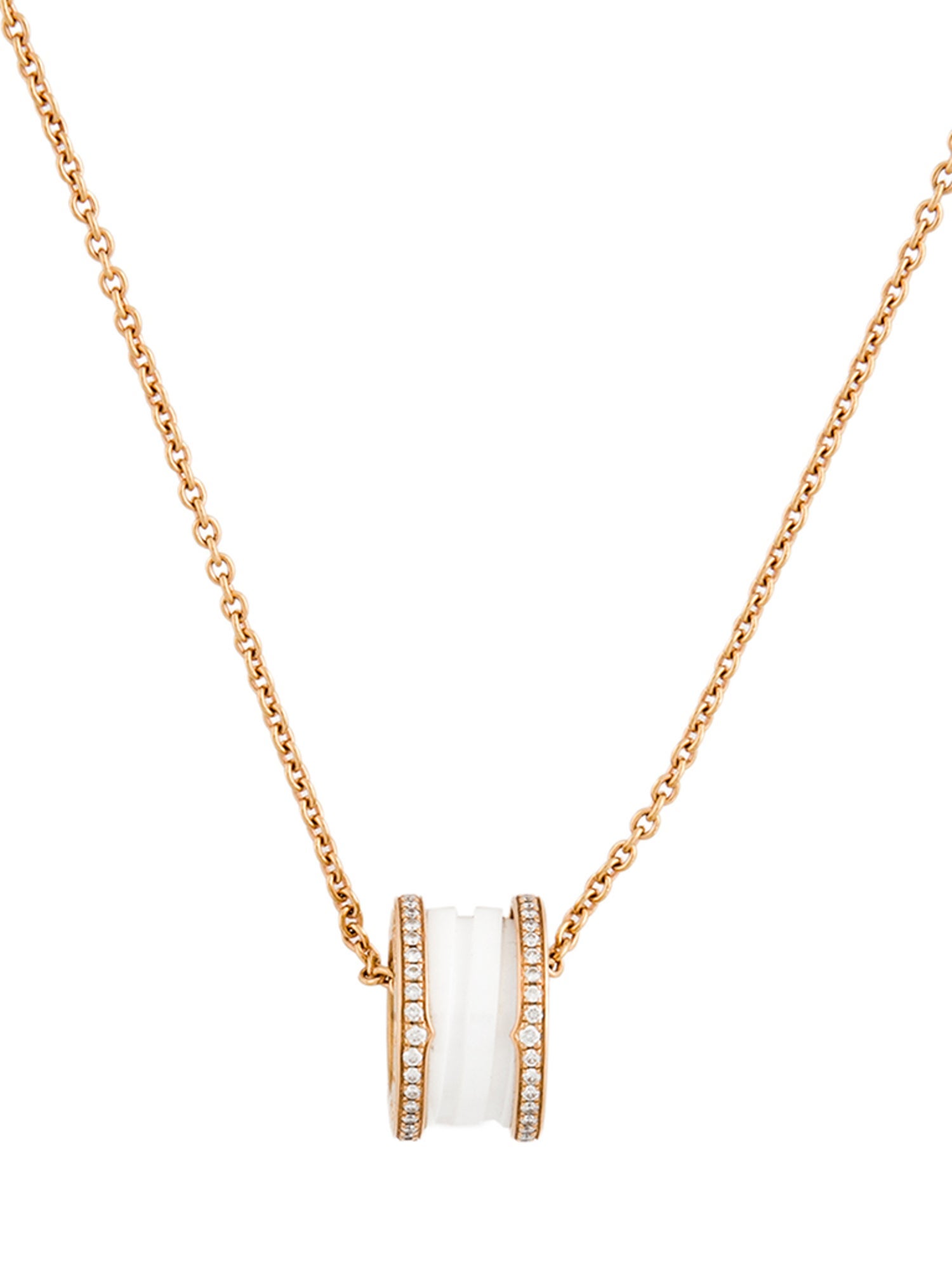 Bvlgari 18K Diamond & Ceramic B.zero1 Necklace