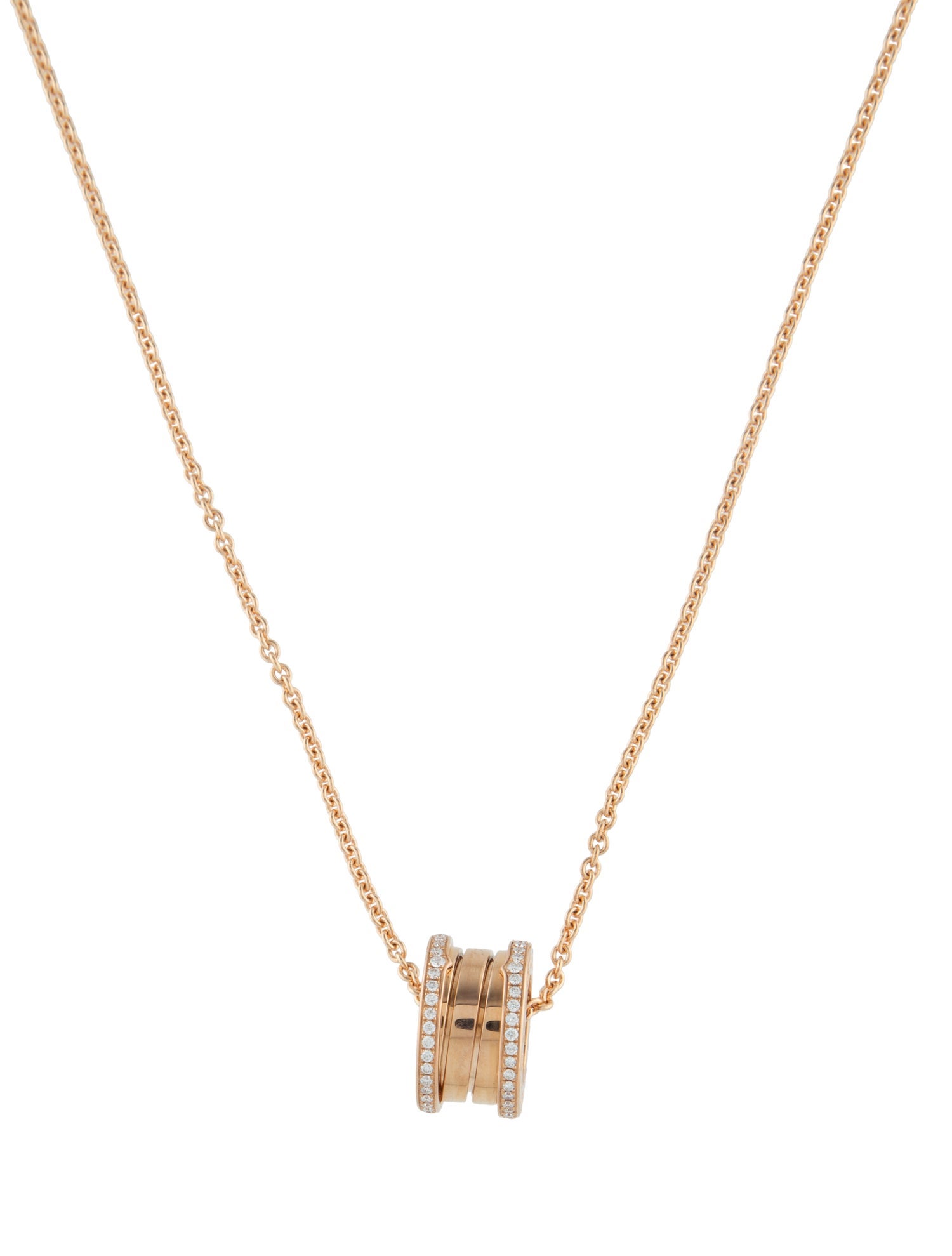Bvlgari 18K Diamond B.zero1 Pendant Necklace
