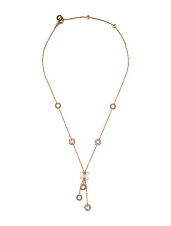 Bvlgari 18K Ceramic & Diamond B.zero1 Lavalier Necklace