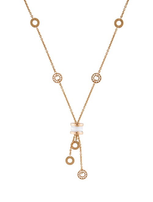 Bvlgari 18K Ceramic & Diamond B.zero1 Lavalier Necklace